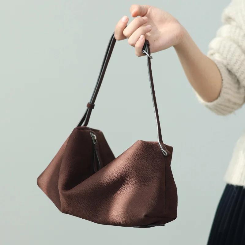 Sacs à bandoulière vintage en cuir véritable pour femmes, sac à main souple, bandoulière réglable, f