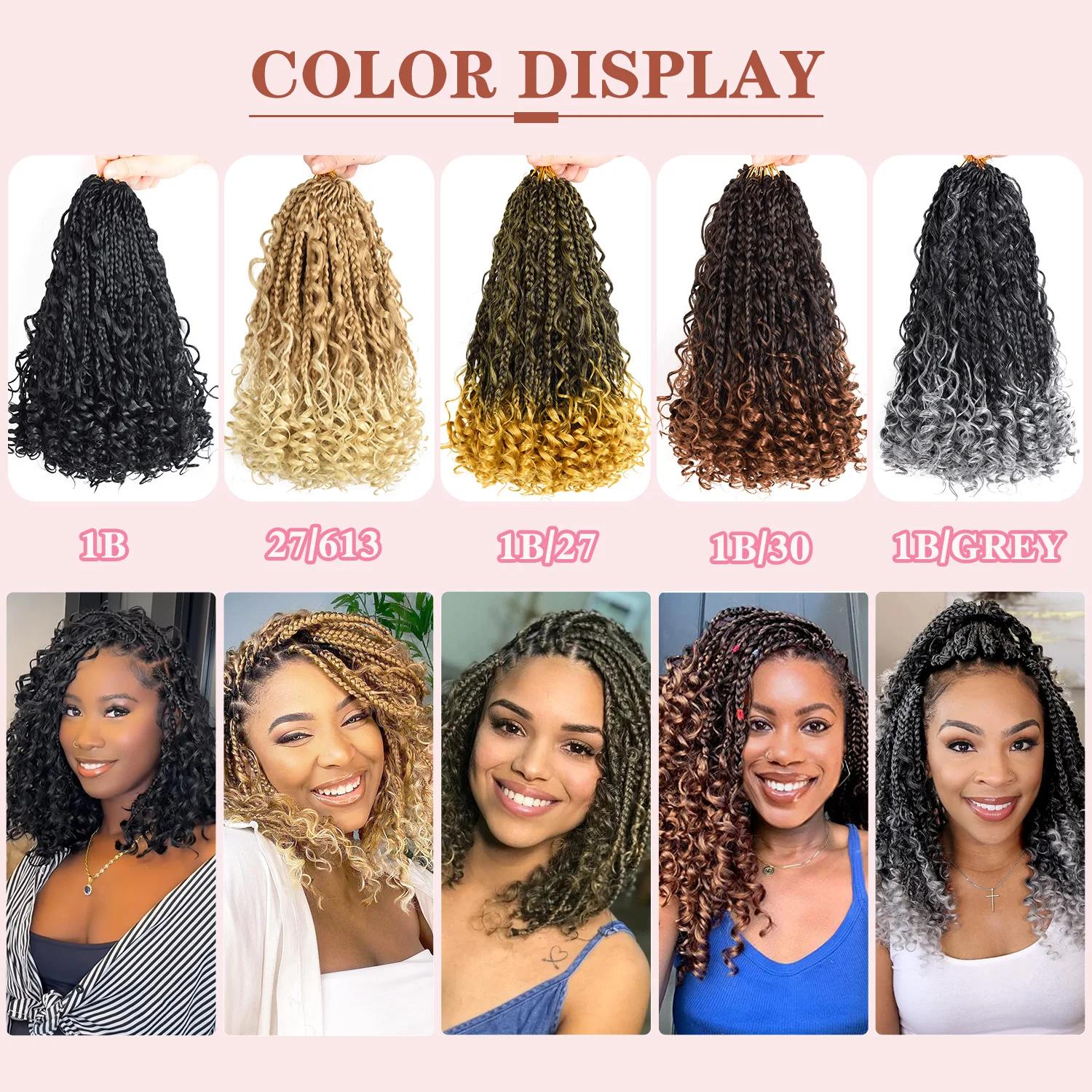 10 pouces déesse boîte tresses Crochet cheveux 1 paquet/lot synthétique Boho Crochet boîte tresses a