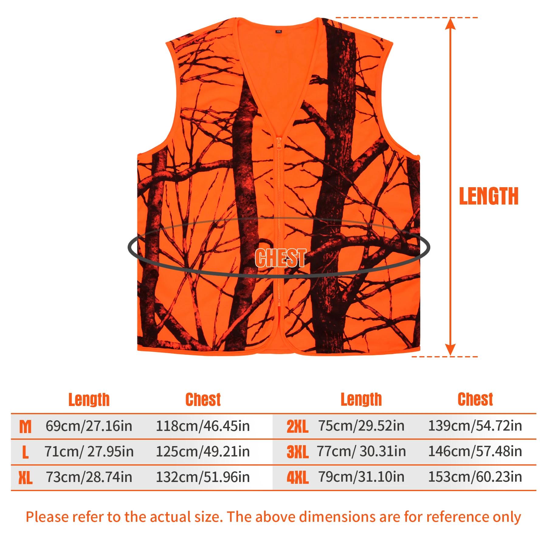 Gilet de chasse Orange à séchage rapide pour hommes, grande taille, pour adultes, voyage en plein ai