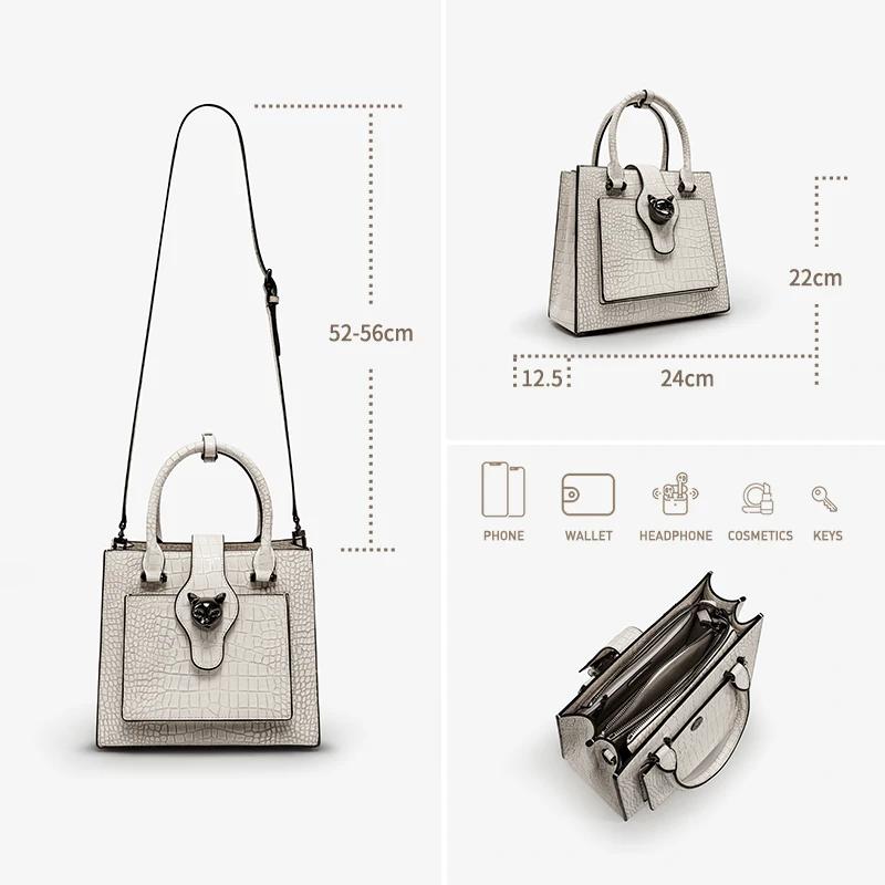 WOALGABAGS-Sacoche en cuir véritable pour femme, marque de créateur de luxe, sac à bandoulière pour