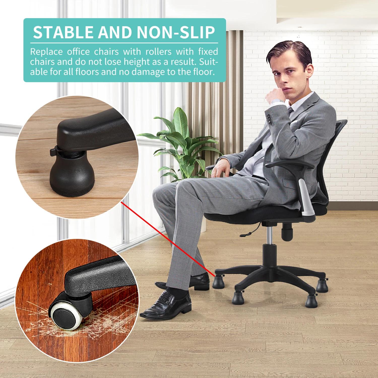 Roulettes pivotantes pour chaise de bureau, 5 pièces, roulettes fixes, cloches de remplacement, pati