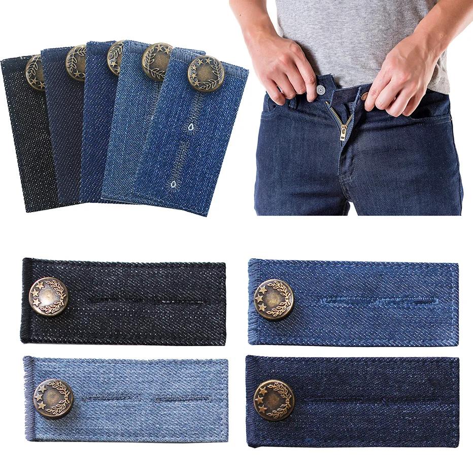 4 pièces/ensemble Denim jean taille extensions ceinture extenseurs pour hommes femmes pantalons de g