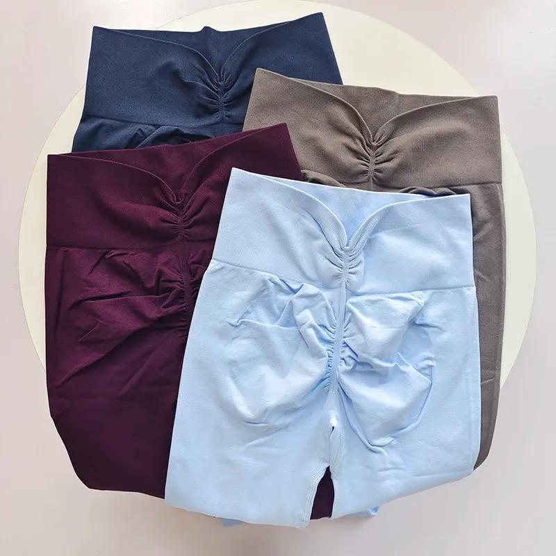 Pantalons de yoga taille haute sans couture avec ceinture en V et design rehausseur de fesses, leggi