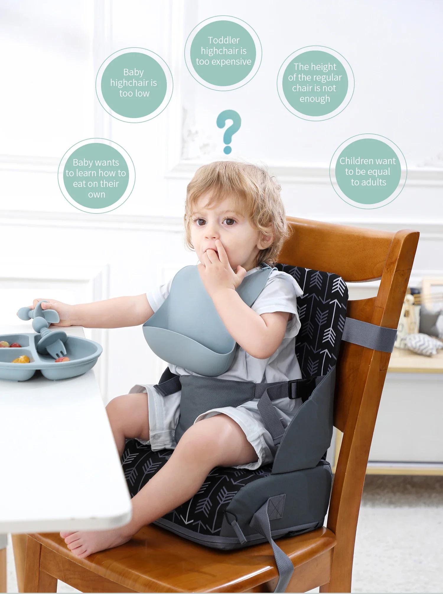 INSULAR Portable pliable anti-dérapant siège pour enfants coussin haut chaise de salle à manger pour