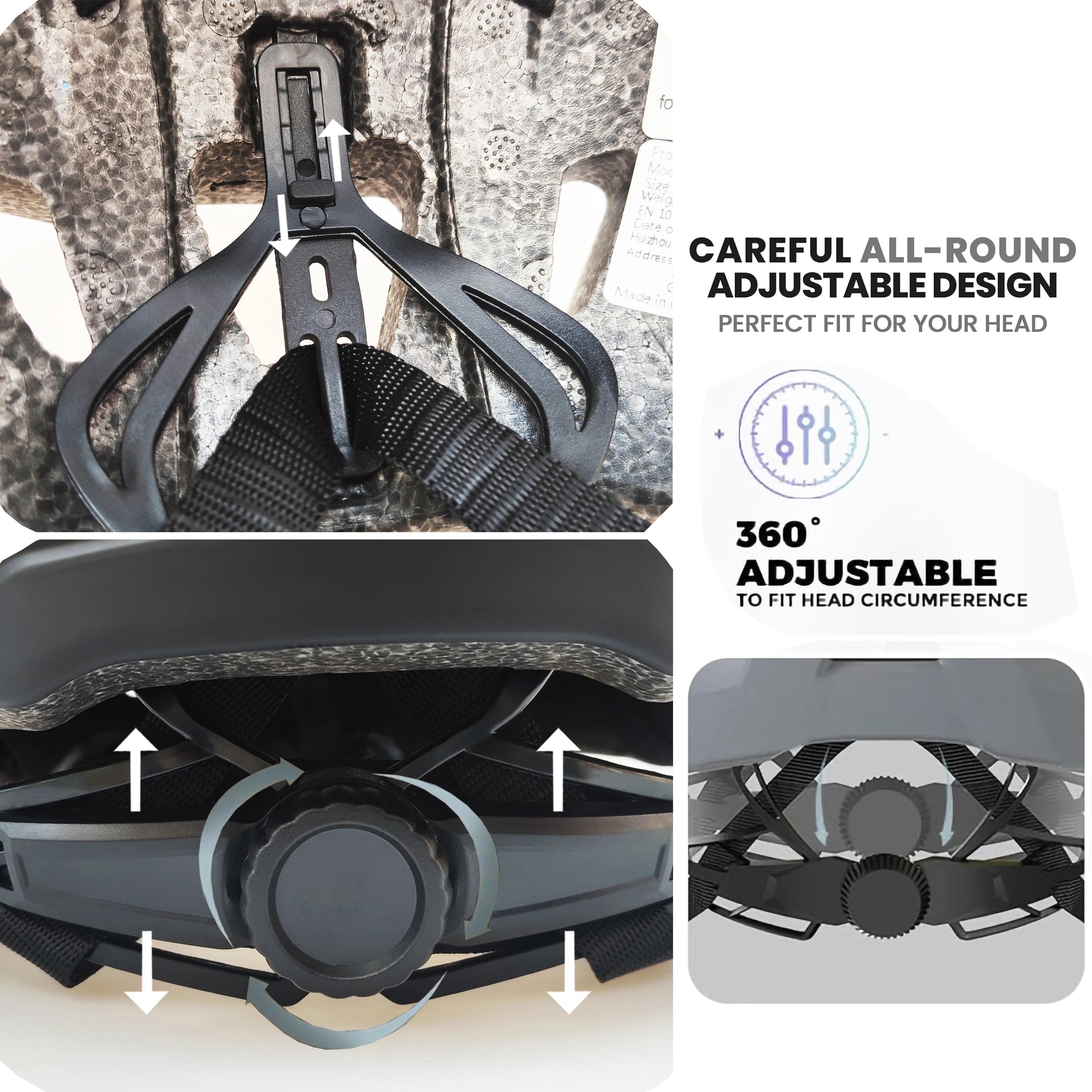 PJT nouveau casque de vélo LED avec lunettes de soleil et pare-soleil Rechargeable hommes casque de