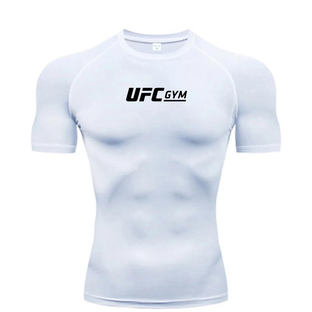 T-shirt de compression pour homme, séchage rapide, manches courtes, été, fitness, course à pied, hau