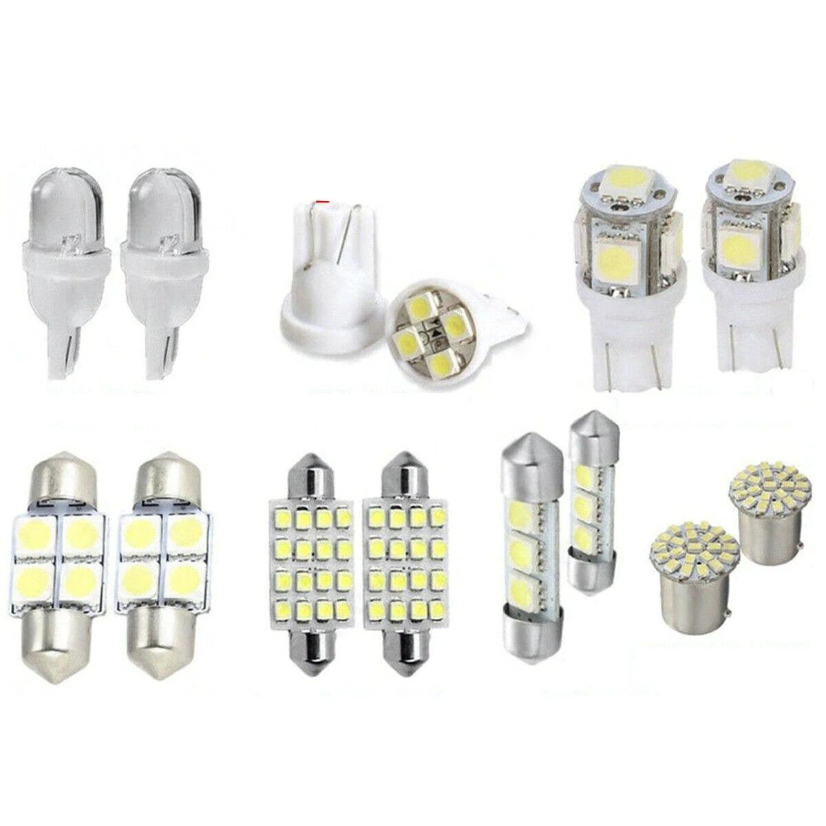 Kit d'Éclairage LED d'NikGT pour T10 de 36mm, Planner Map avant, Plate, Blanc, 14 Pièces