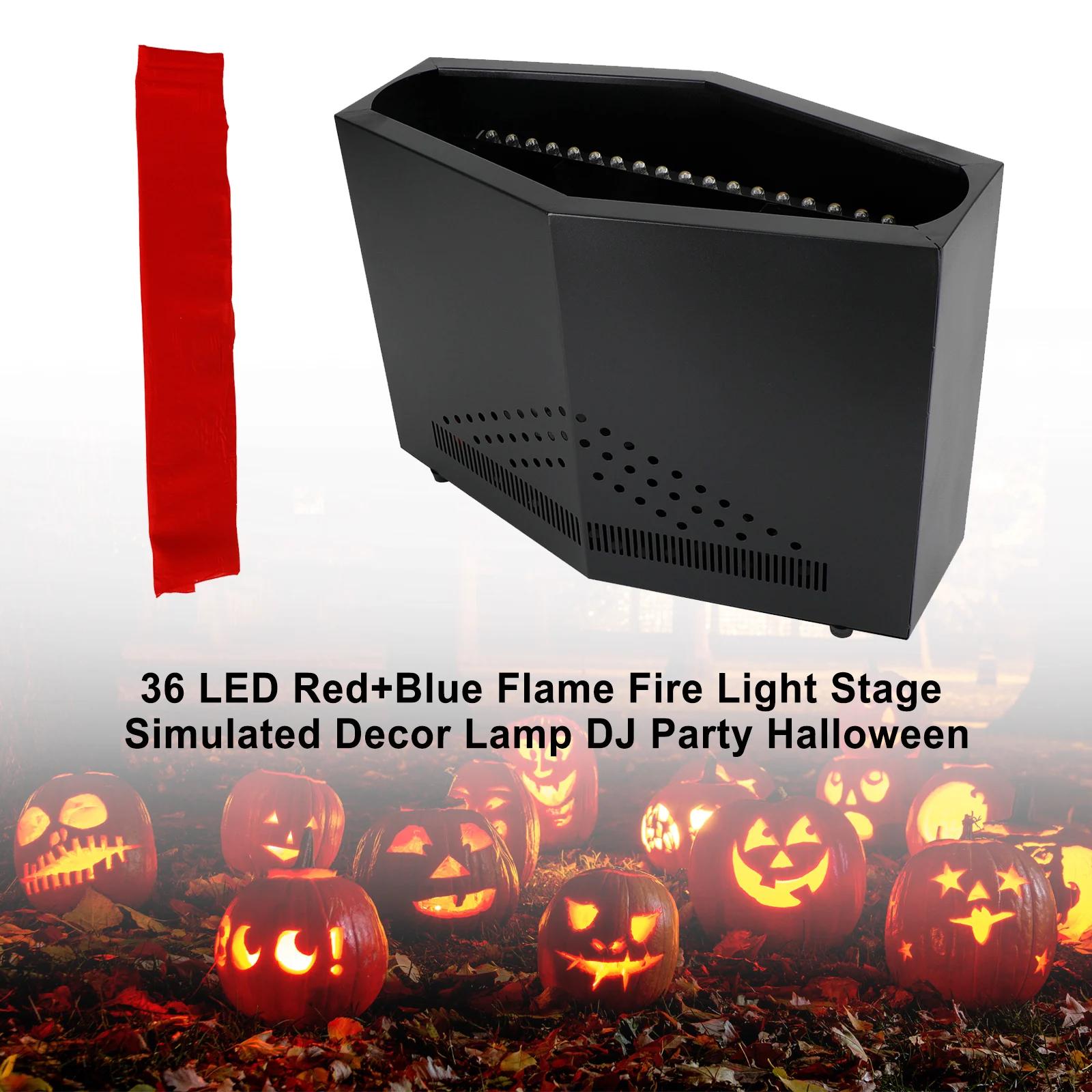 Enquêter de flamme rouge et bleu à 36 LED, lampe de décoration de scène simulée, DJ, fête d'Hallowee