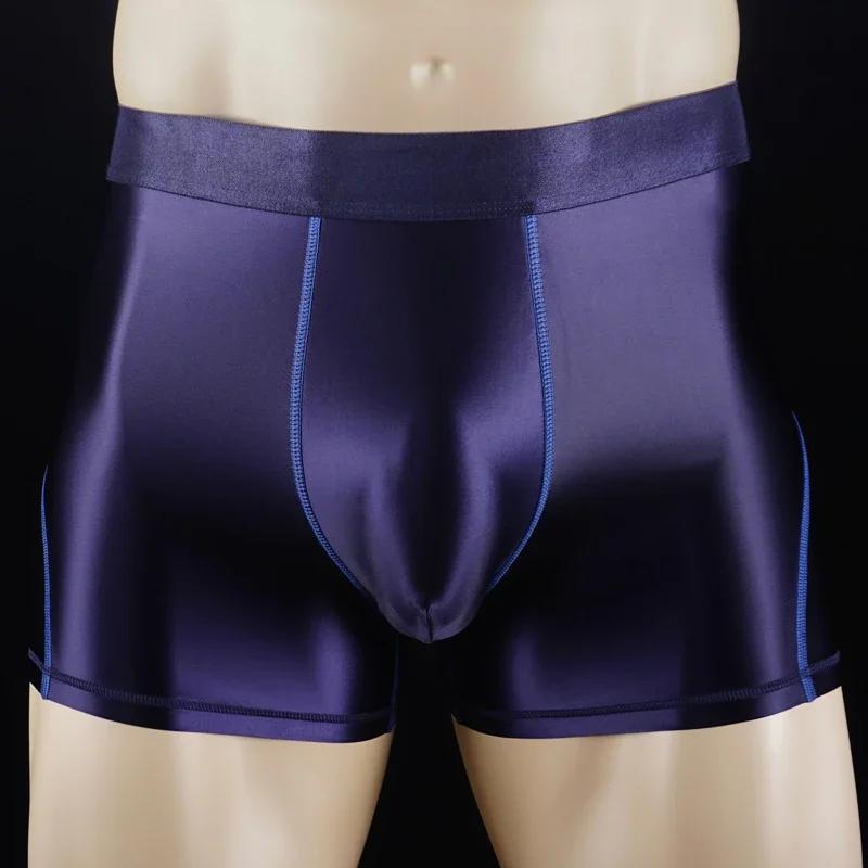 Maillot de bain brillant pour hommes, sexy, short brillant, sous-vêtement Boxer
