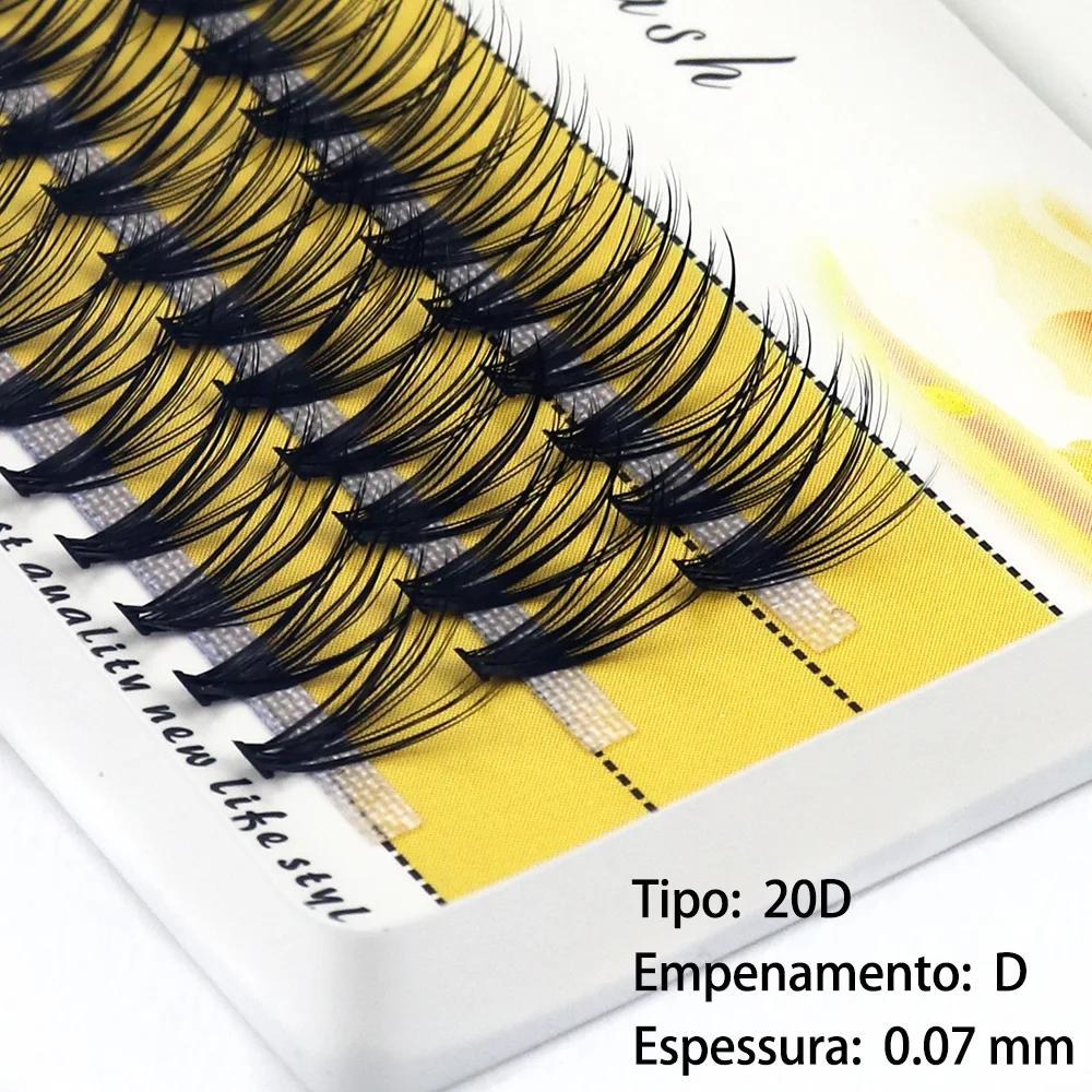 Extensions de cils en vison naturel, nouveaux grappes de cils bouclés 20D C/D/L, cils personnels, ci