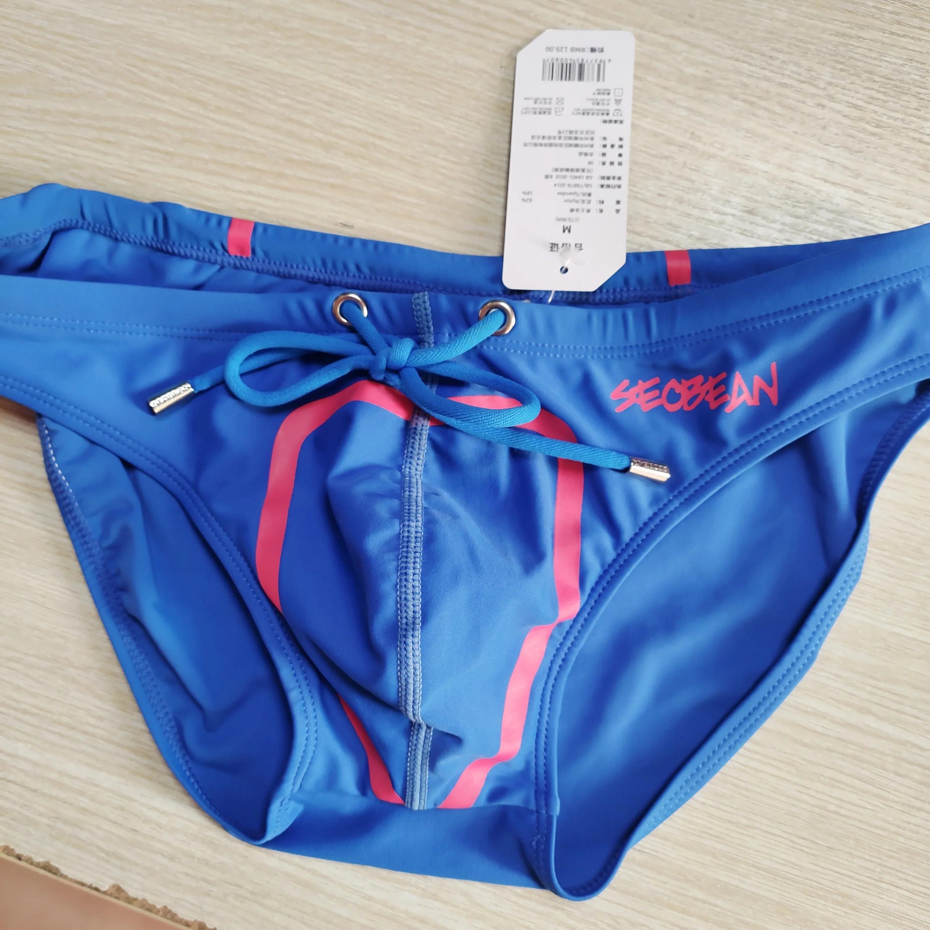 SEOBEAN-Slip de bain taille basse pour hommes, maillot de bain bikini classique