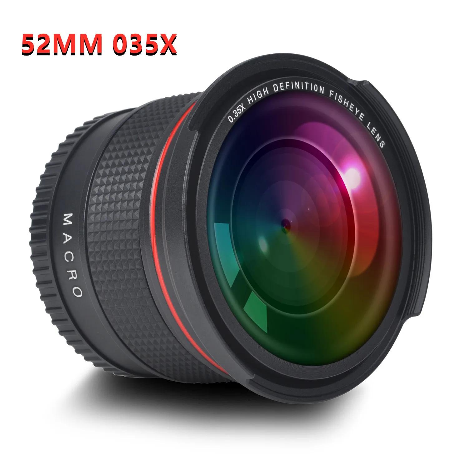 Hisewen 52MM 0.35x Fisheye Nikon objectif grand Angle pour Nikon D5200 D5100 D3500 D3400 D3300 D3200