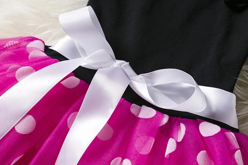 Costume de Cosplay Mickey Minnie Mouse pour petites filles, robe fantaisie à pois, robe de princesse