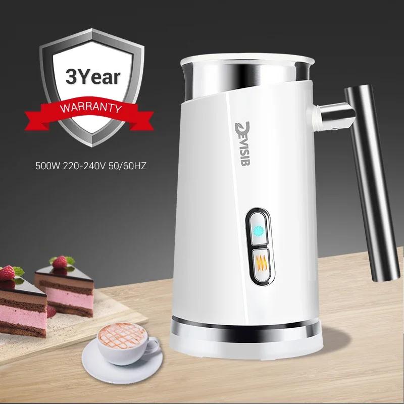 DEVISIB 3 in 1 Mousseur à lait électrique, 300ml, automatique, chaud et froid, pour café, latte, cap