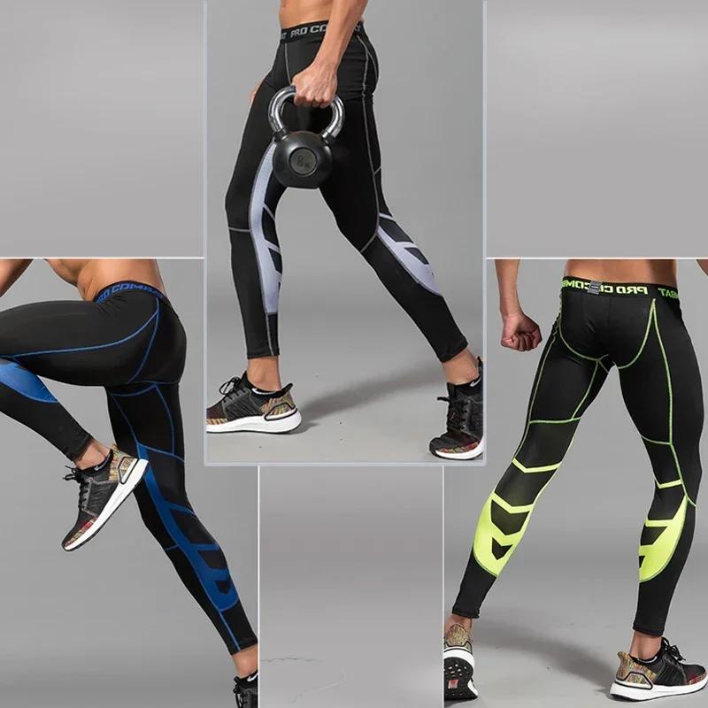 JjRash Guard-Leggings de compression en lyJean-pour hommes, pantalons de sport, collants de fitness,