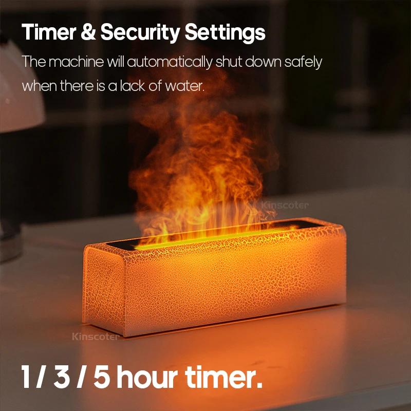 KINSCOTER diffuseur d'arôme d'huile essentielle humidificateur d'air de flamme diffuseur de brume fr