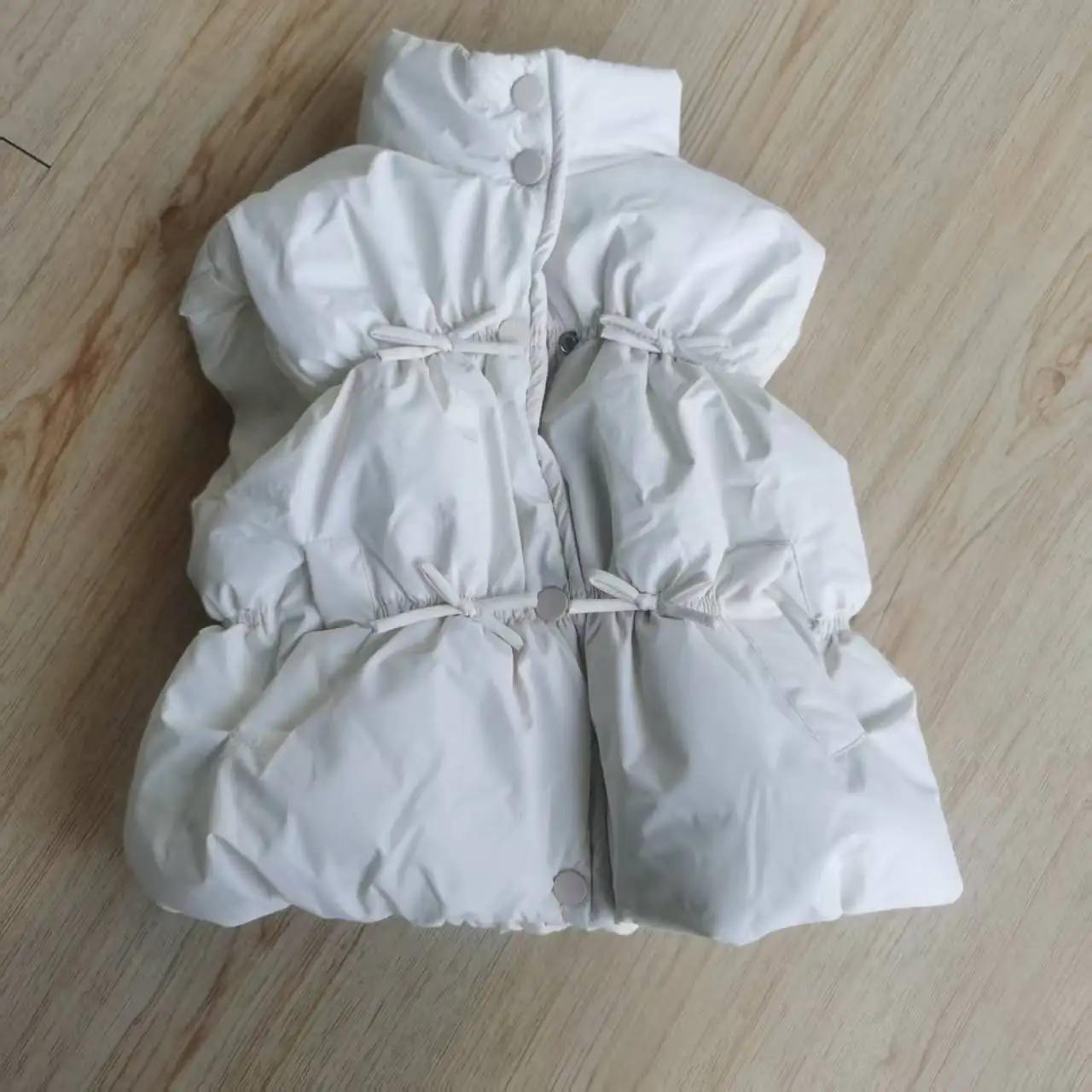 HoneyCherry filles couleur unie gilet automne et hiver nouveau à la mode enfants coton gilet hiver f