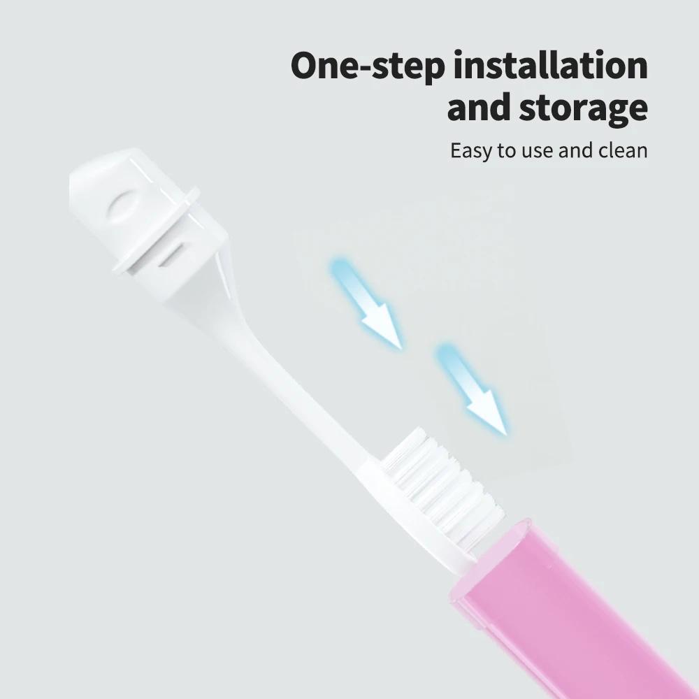 Brosse à dents de voyage pour adultes, petite brosse à dents pliante Portable de Camping en plein ai