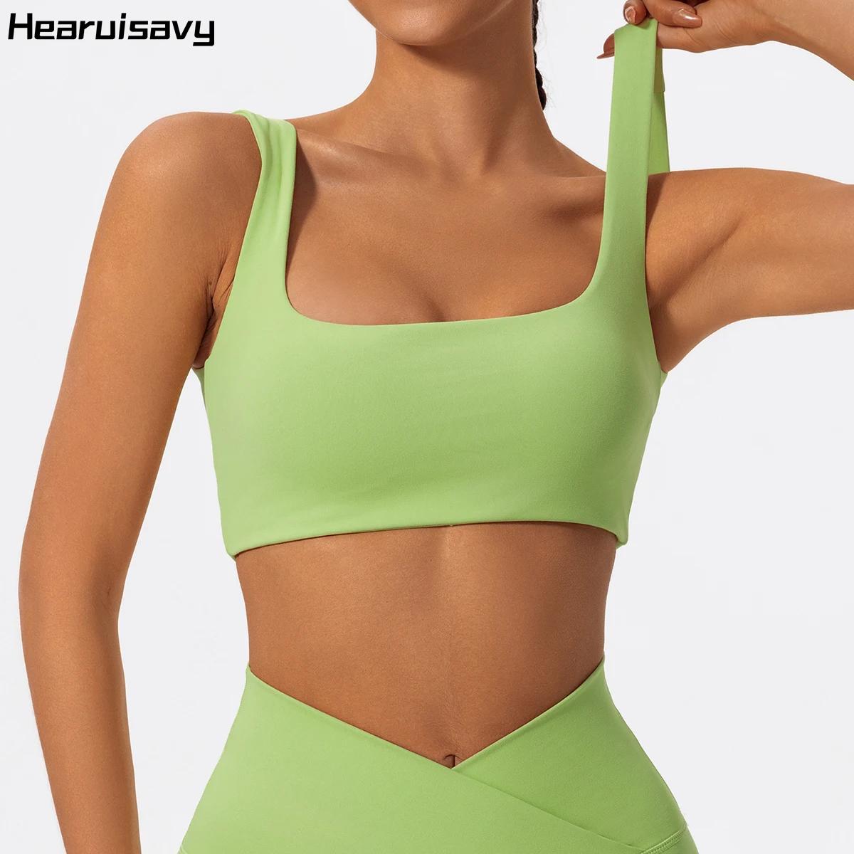 Hearuisavy Soutien-gorge de sport haute performance push-up pour femme, respirant, pour le yoga et l