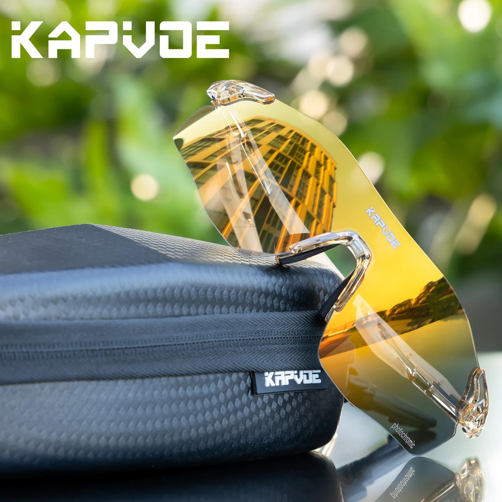 Kapvoe-Lunettes de cyclisme photochromiques pour hommes, lunettes de course légères, lunettes de sol