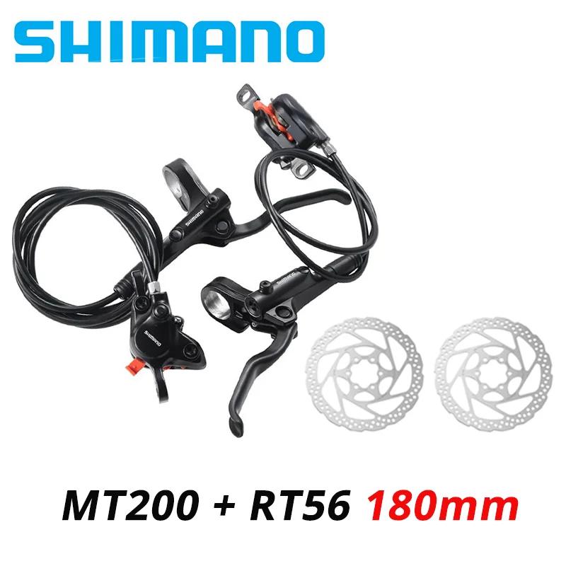 Shimano-Jeu de freins à disque hydrauliques pour VTT MT200, contient un rotor de levier de freins, R