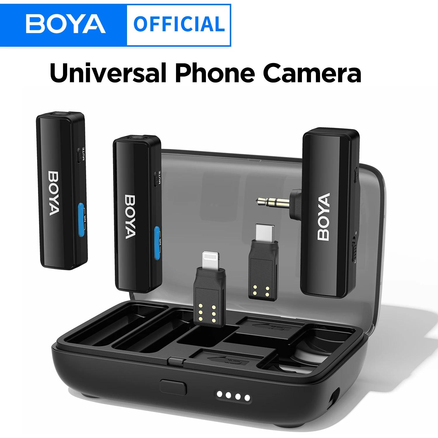 BOYA BOYALINK-Microphone Lavalier sans fil, pour iPhone, Android, appareil photo reflex numérique, Y