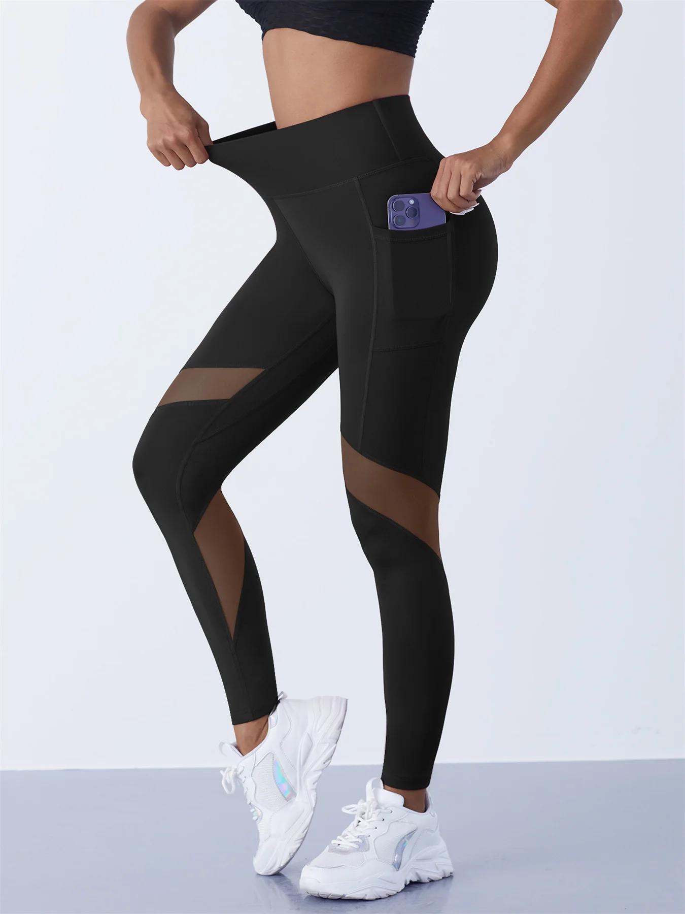 Pantalon de Yoga en maille pour femmes, Leggings façonnant, taille haute, contrôle du ventre, hanche
