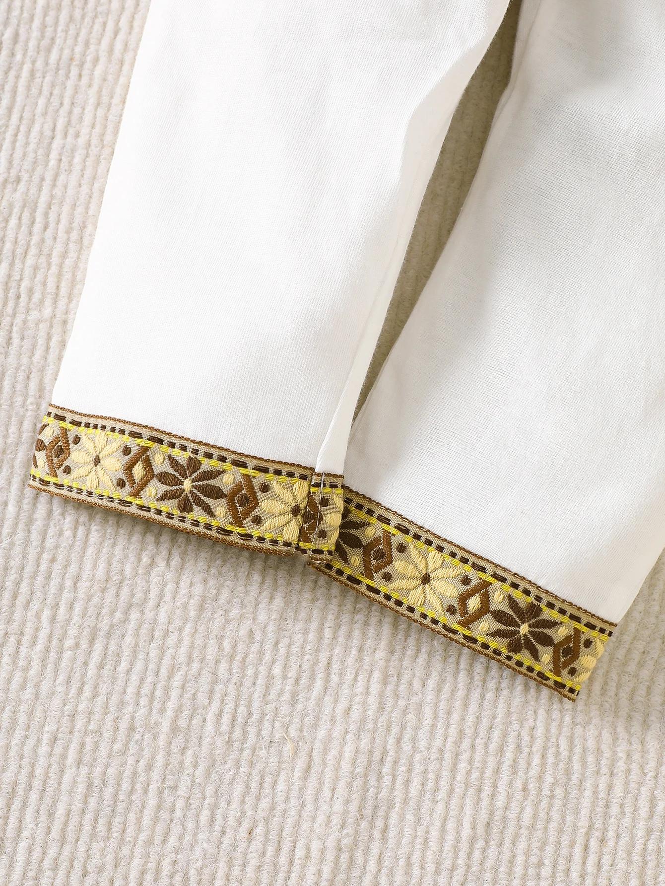 IURNXB Ensemble de vêtements ethniques traditionnels du Moyen-Orient pour garçons, robe Thobe, panta