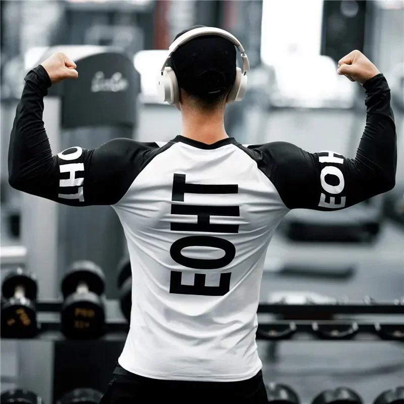 T-shirt de basket-ball homme manches longues séchage rapide respirant ajusté pour entraînement sportif