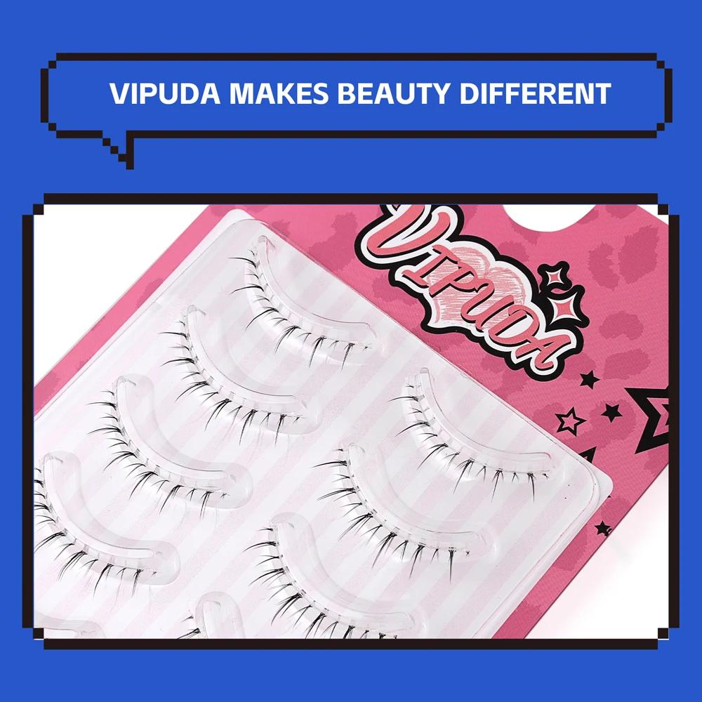 Vipuda cils inférieurs 5 paires bande transparente cils inférieurs naturel vaporeux à la main sous l