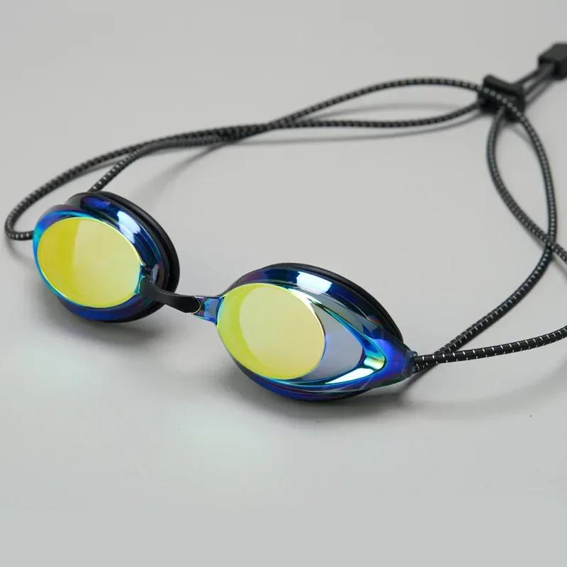 Nouvelles lunettes de natation tête de corde avec couleur vive galvanisées lunettes imperméables et