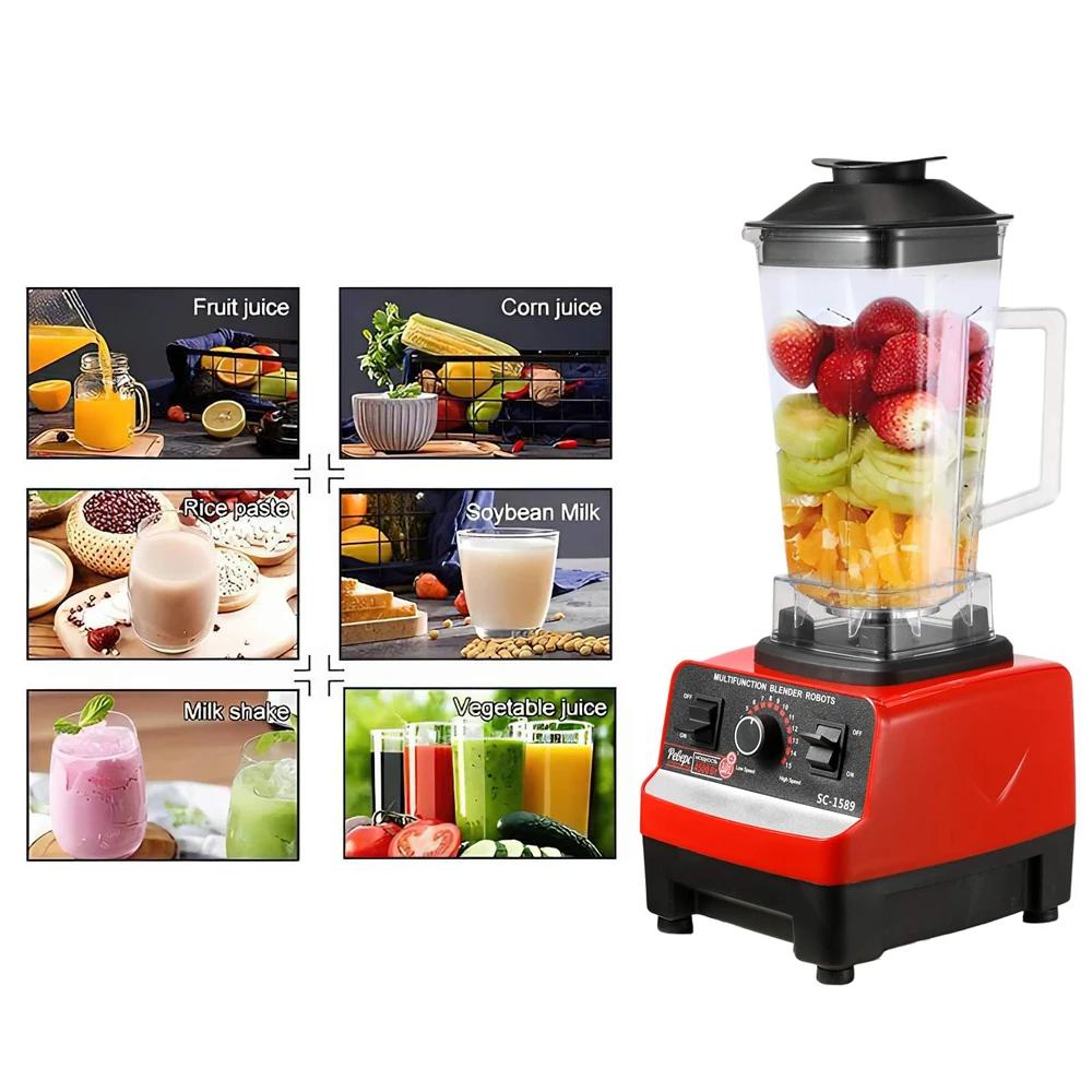 Mixeur Électrique 2-en-1 Professionnel 2000W, Extracteur de Jus, Préparateur de Smoothies, Mixeur de