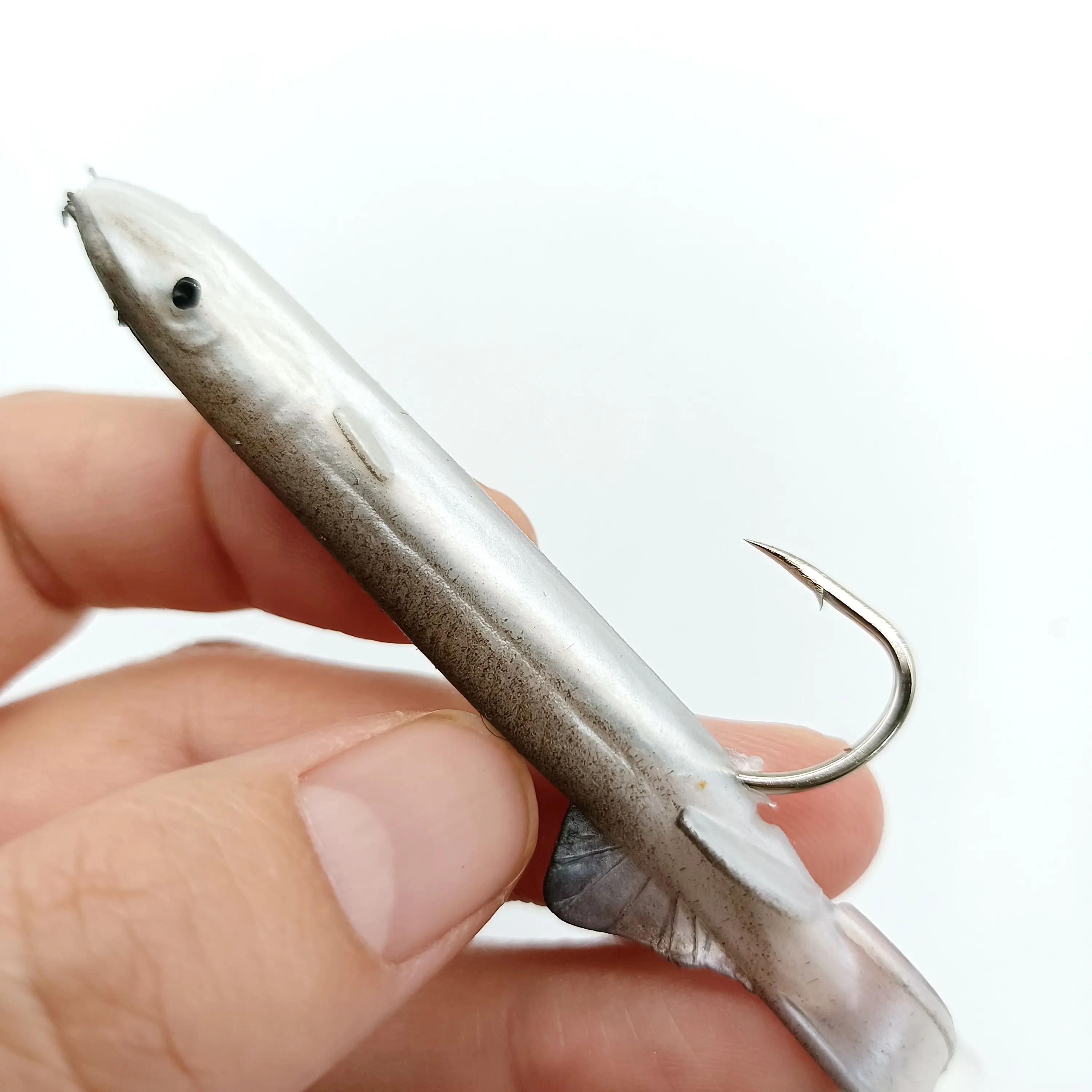 DUODUOYU 5 pièces anguille Shad leurre de pêche 115mm/4g appât souple avec crochet pointu ensemble p