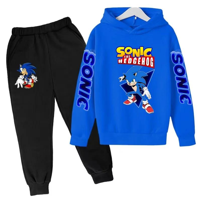 Vêtements Supersonic pour enfants, sweat-shirt bleu, manteau + pantalon, ensemble deux pièces à capu