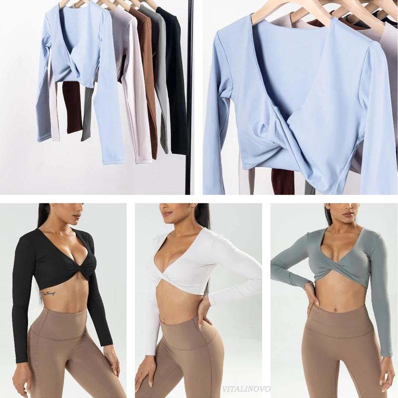 Haut de sport VITALINOVO manches longues pour femme séchage rapide idéal fitness et yoga