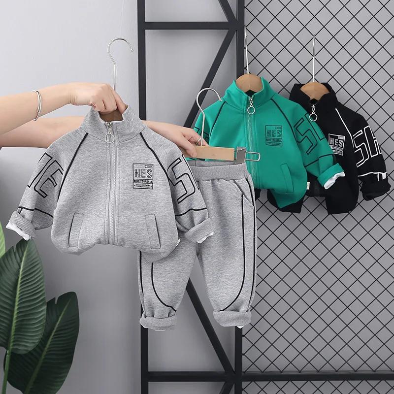 Nouveau printemps automne bébé vêtements Costume enfants garçons veste pantalon 2 pièces/ensembles e