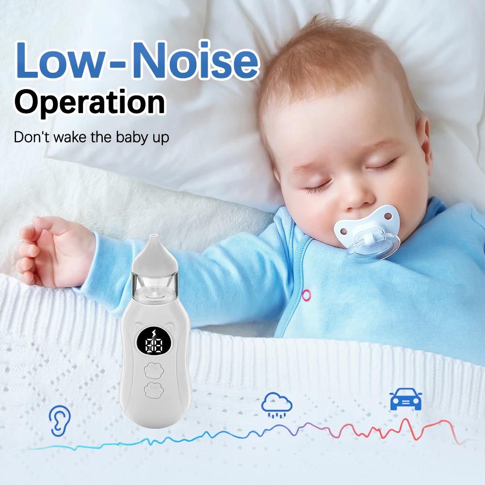 Aspirateur Nasal électrique pour bébé, à faible bruit, 9 niveaux d'aspiration, nettoyeur de nez Rech