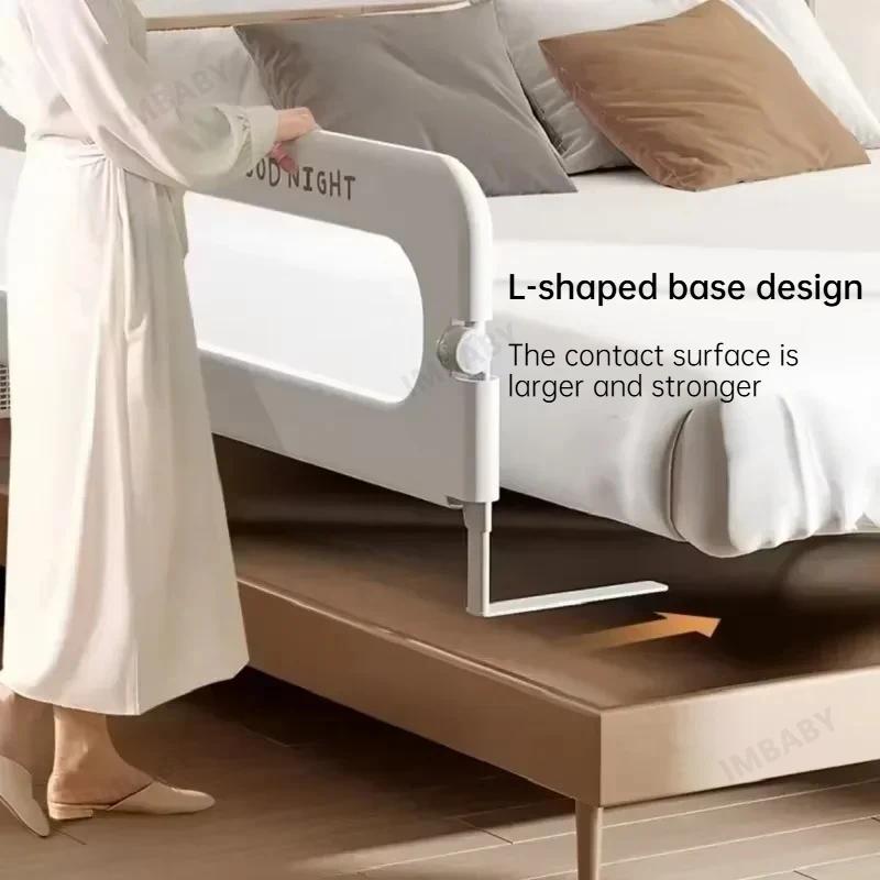 Barrière de lit en forme de L à un seul côté IMBABY | Barrière de sécurité pliable pour bébé sans