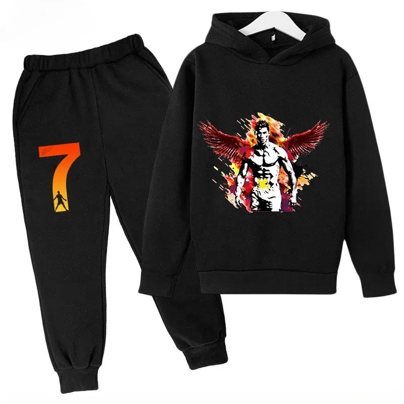 Survêtement pour enfants CR7 à séchage rapide -13 ans Ronaldo 7 # Tenue de sport imprimée en tissu