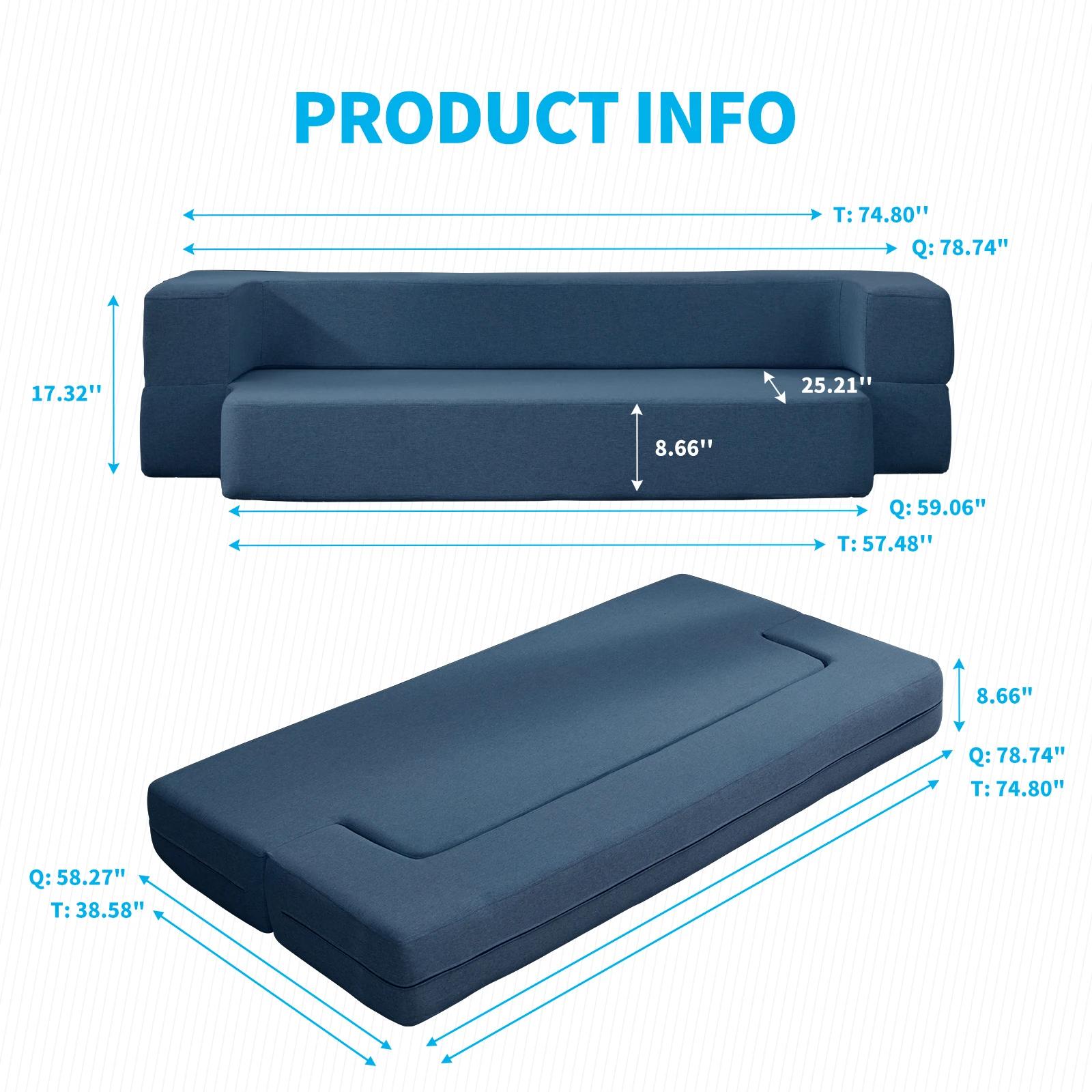 HORGgland-Canapé-lit pliant O, lit en duvet, chaise de couchage, matelas en mousse, lit jumeau