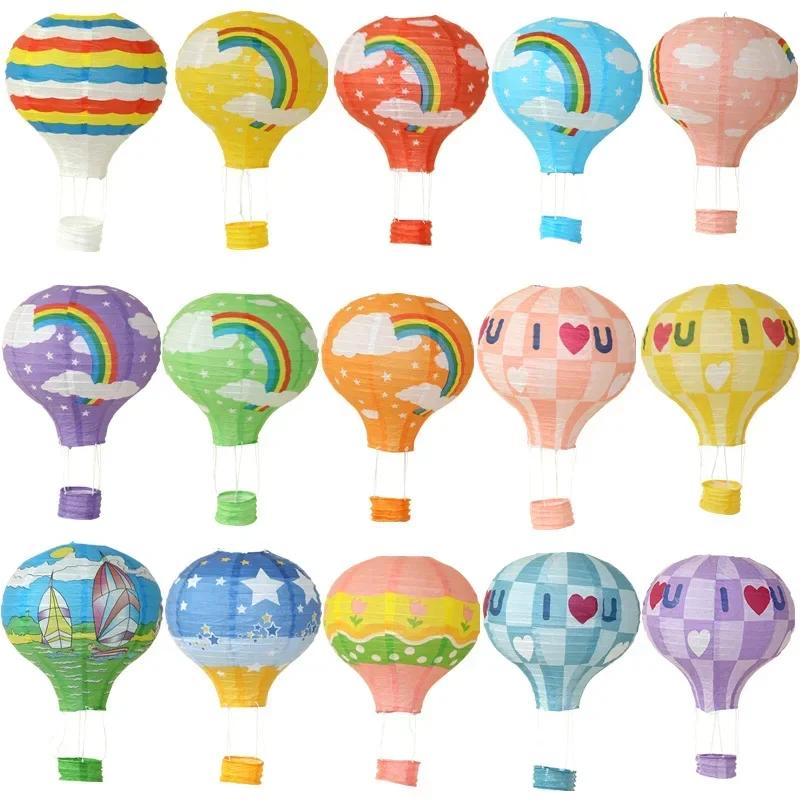 Lanterne flocon de neige père noël, 30cm, élan, ballon à Air chaud, lanterne en papier suspendue pou