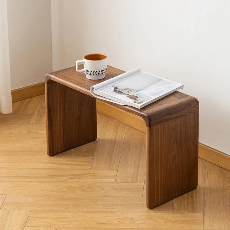 Table d'Angle Nordique en Bois Massif, Simple, Japonaise, Meuble de Salon Moderne
