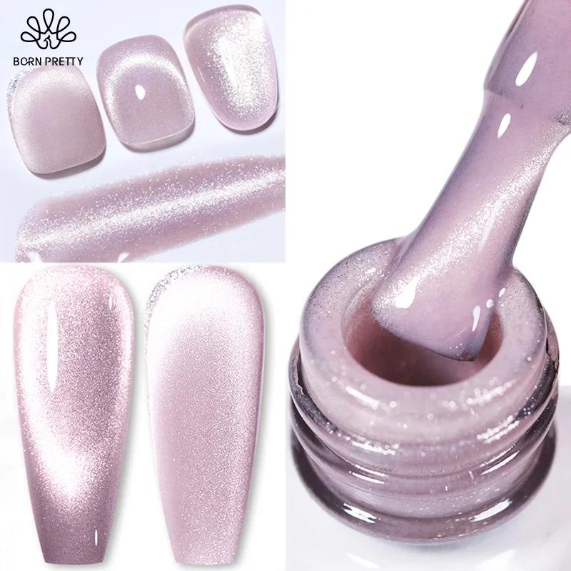 BORN PRETTY – vernis à ongles Gel magnétique chat bleu mer, 10ml, paillettes, lumière de neige, Semi