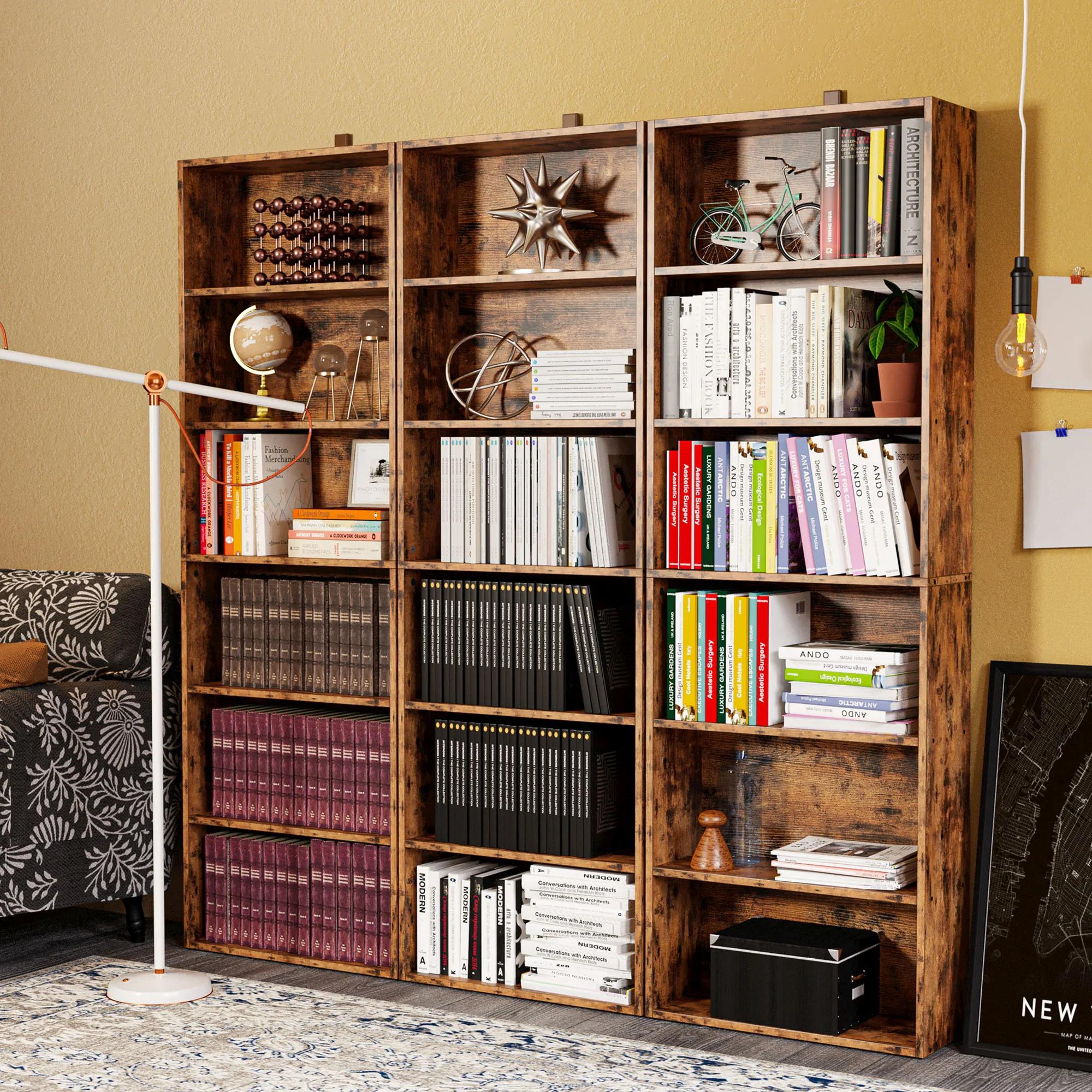 IlearCK-Bibliothèque industrielle sur pied, étagère de rangement, bibliothèque de 70 pouces, meubles