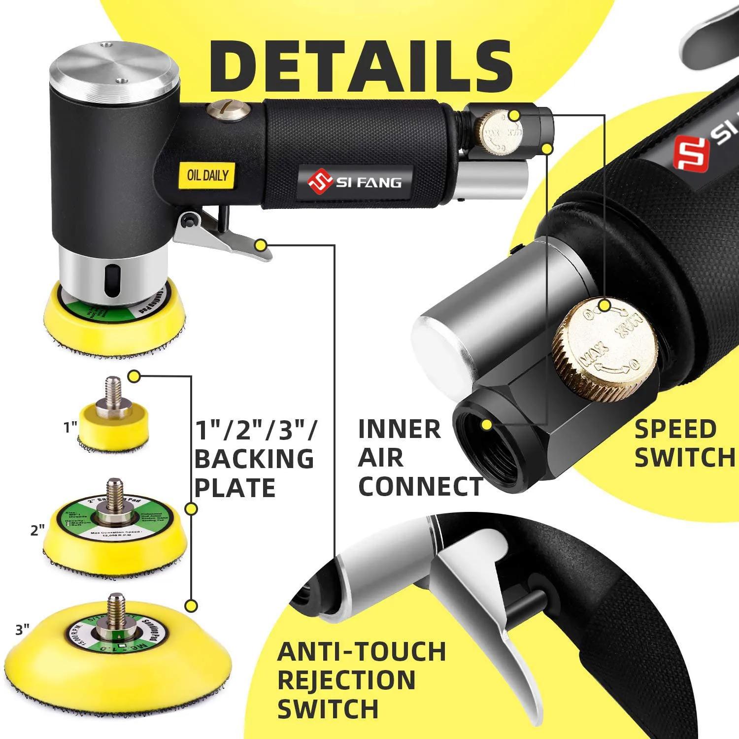 Ponceuse à Air orbitale Mini pneumatique 1 "/2"/3 ", ensemble de rectifieuse pour le polissage de vo