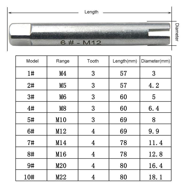 Extracteur de robinet à tête cassée, extracteur de fil à main M4-M22, compteur de taraudage de fil c