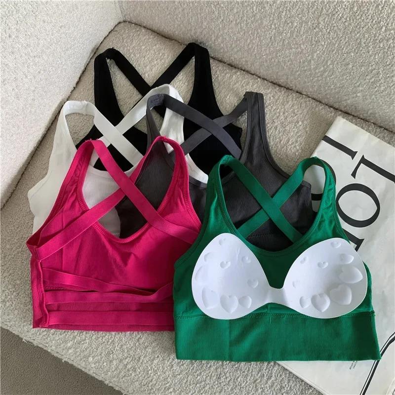 Soutien-gorge de sport Sexy soutien-gorge de Yoga haut de fitness femmes sans couture soutien-gorge