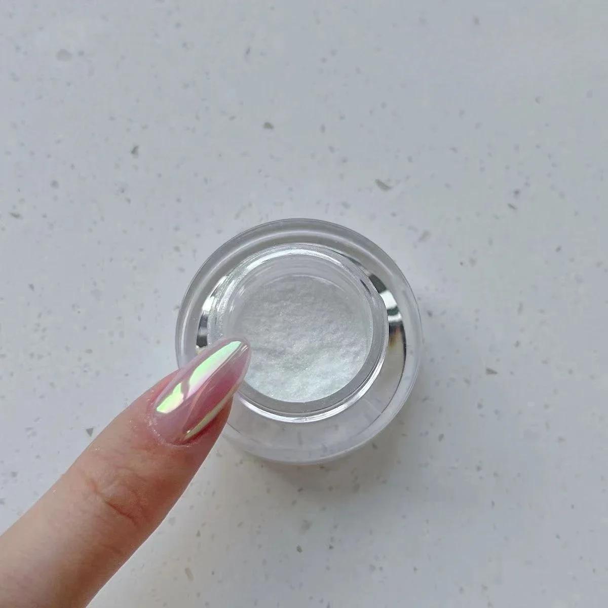 Lune clair de lune perle miroir magique poudre Aurora ongles poudre paillettes poussière Chrome bric