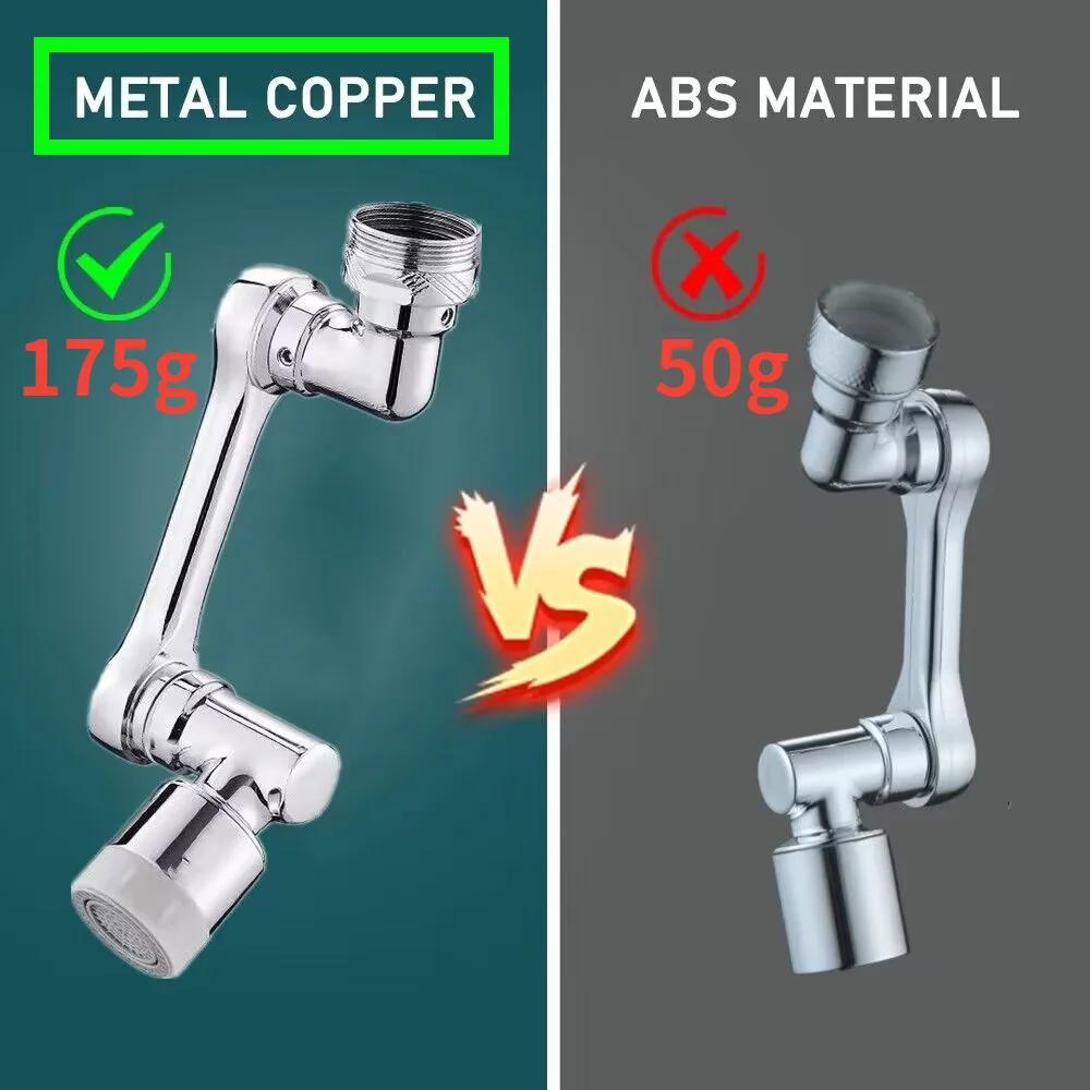 Métal 1080 ° Tête de pulvérisation de robinet à Rotation universelle, adaptateur 22/24mm, prolonga