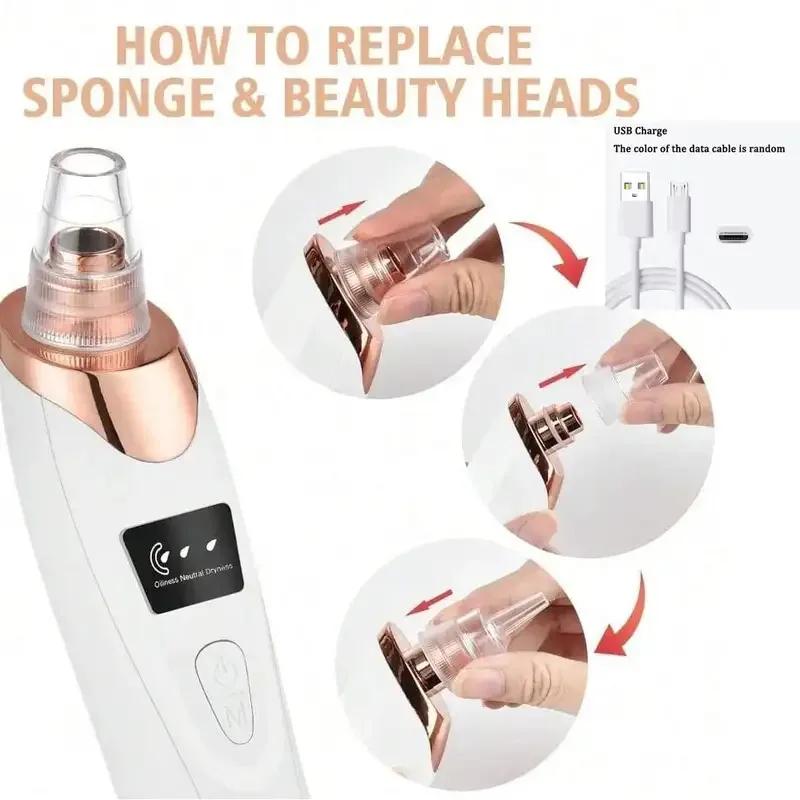 Nettoyeur électrique pour le soin de la peau du visage, élimination des pores, aspirateur pour l'éli